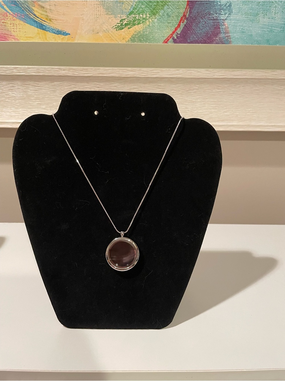 Sterling Silver Clear Stone Pendant Necklace